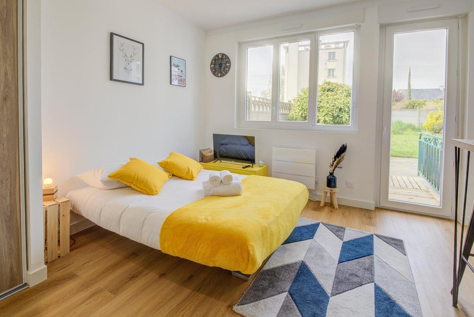 Le Yellow, Studio Renove, Tout Confort, Jardin Lägenhet Saint-Jacques-de-la-Lande Exteriör bild